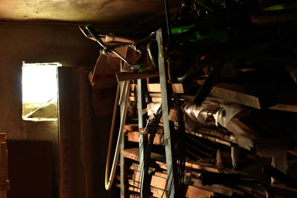 istock The sun's rays through the window illuminated the objects in the barn. 1307549734