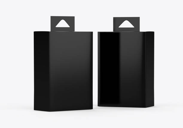 istock Blank paper box packaging with hang tab, mockup template on isolated white background, ready for design presentation, 3d illustration 1307550125