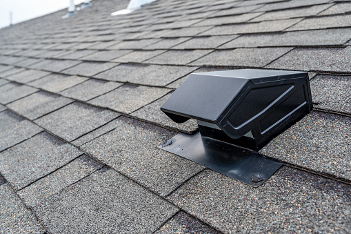 typical static passive vent installation on a residential roof