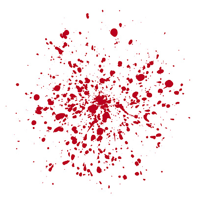 Red ink splatter on white background. The image consists of many shapes that are grouped but not merged so you can edit and positioning every single element as you wish.