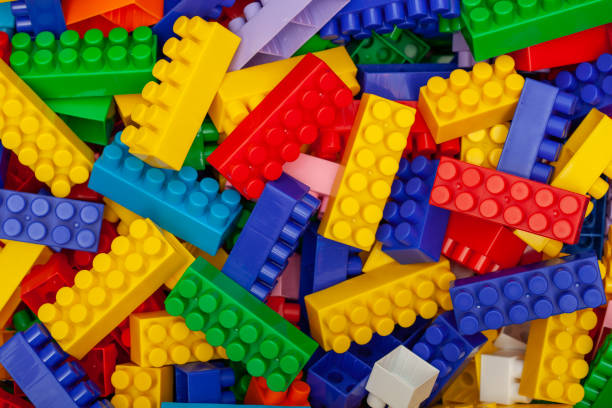 istock Multicolored plastic building blocks of the designer 1307551293