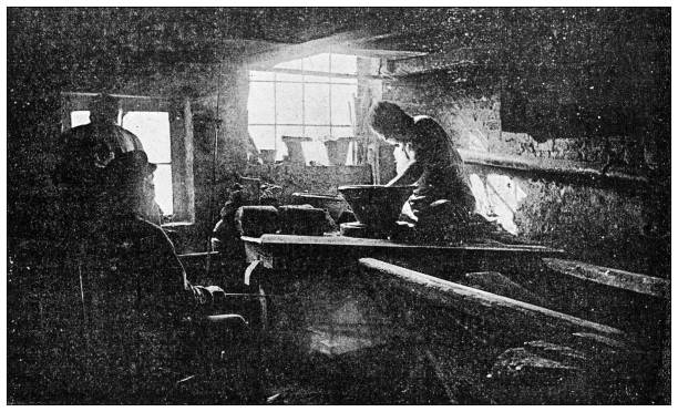 istock Antique black and white photograph: Potter 1307554696