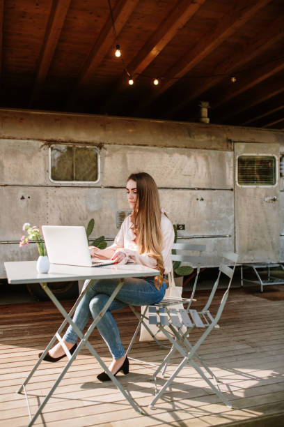 istock Young woman working outdoors 1307556490