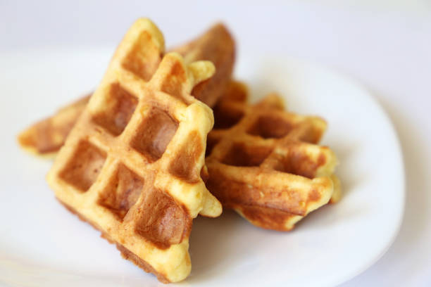 istock Belgian waffles in white plate 1307558297