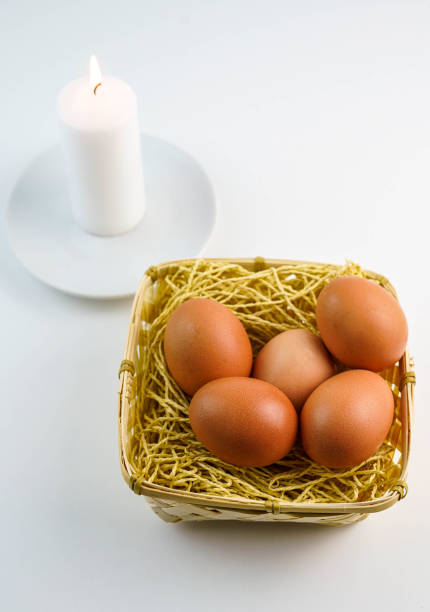 istock a nest with five chicken eggs to decorate at Easter 1307559413