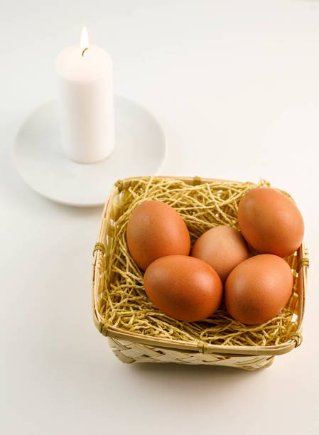 istock a nest with five chicken eggs to decorate at Easter 1307559422