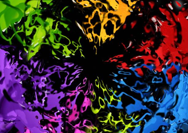 istock Abstract background with colorful paint splattered 1307559654
