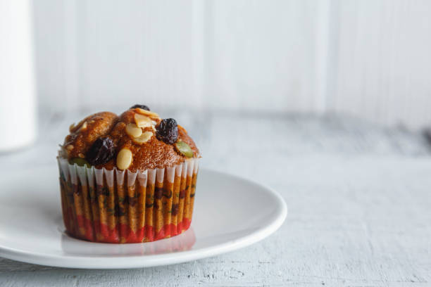 istock Banana Cupcakes in the Plates on the Table 1307561395