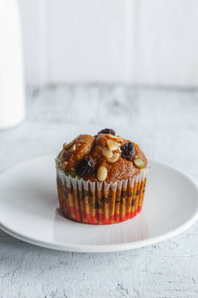 istock Banana Cupcakes in the Plates on the Table 1307561418