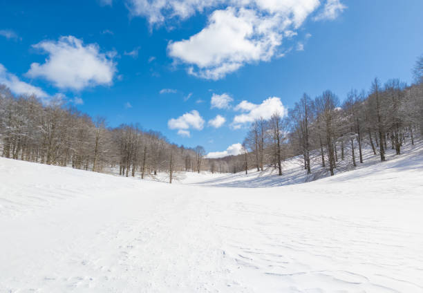 campaegli von "cervara di roma" (italien) - schneeberge von rom - aa024 stock-fotos und bilder