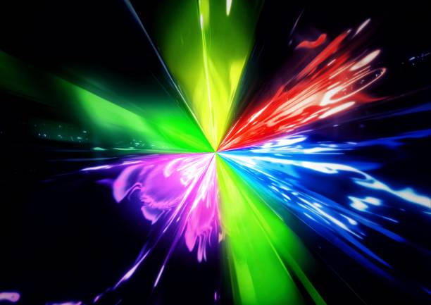istock Abstract background of colorful glowing rays 1307563521