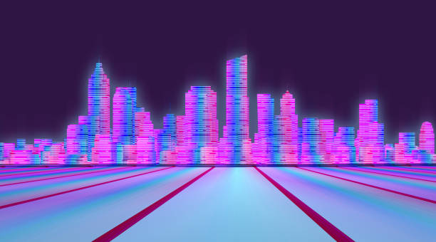 istock night neon cyberpunk cityscape 1307564783