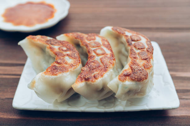 Utsunomiya style fried gyoza, japanese dumpling.