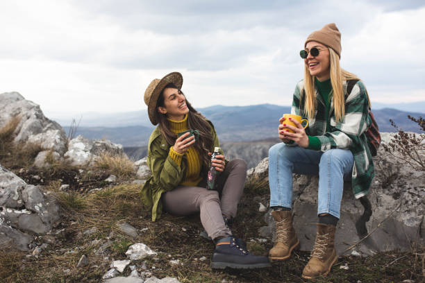istock Two women enjoy nature 1307566603