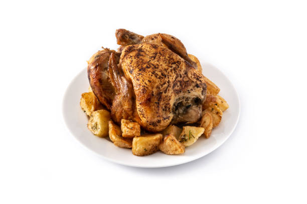 istock Homemade roasted chicken with potatoes 1307567152