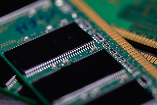Microcomputer Ram Memory Computer Ram Memory Microchip Module Stock Photo - Download Image Now ...