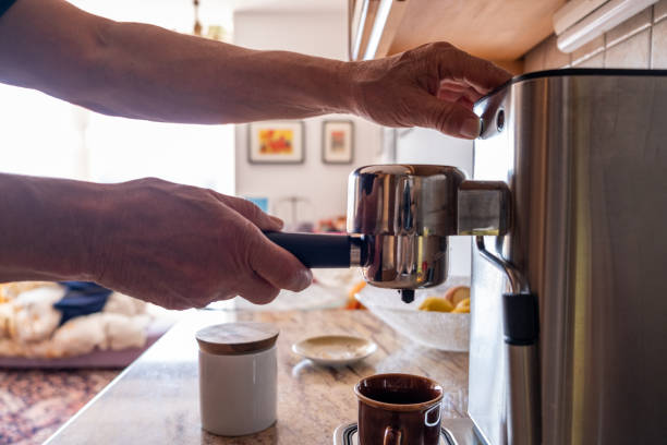 istock Man preparing his morning coffee at Home 1307574558