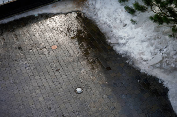 istock Melting snow in a patio 1307576019