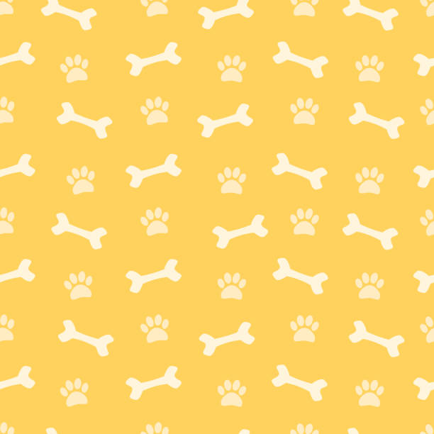 ilustrações de stock, clip art, desenhos animados e ícones de seamless pattern. bones and dog tracks. - foot wraps