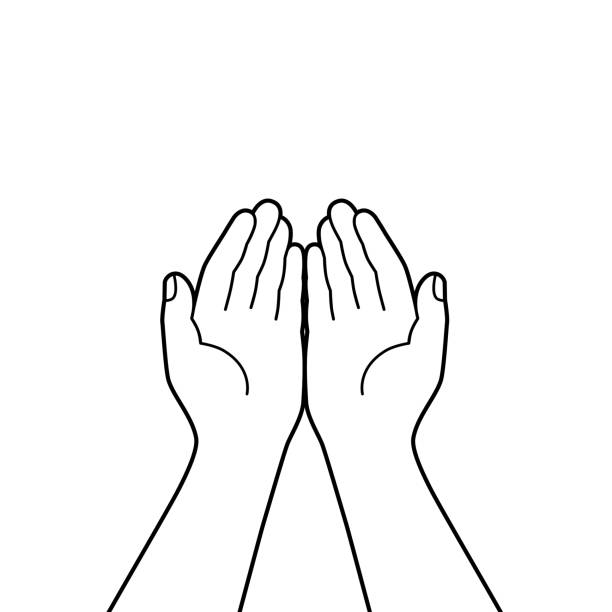 hände zusammen - hands cupped stock-grafiken, -clipart, -cartoons und -symbole