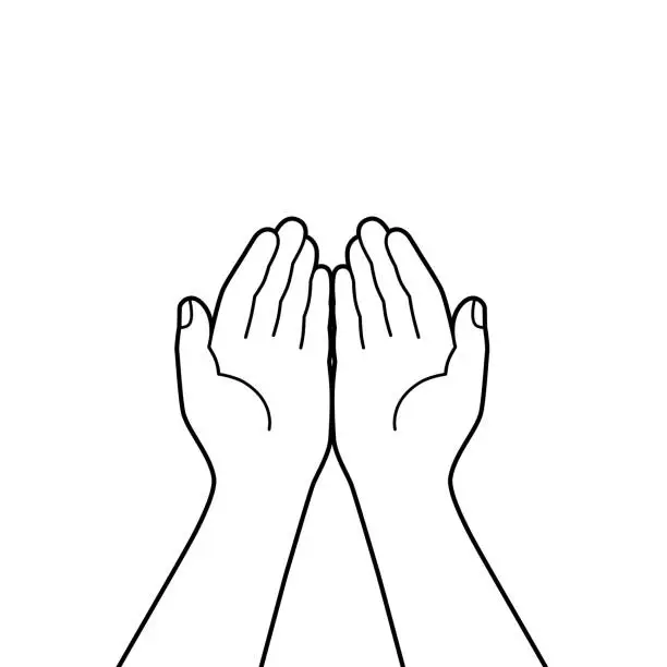 Vector illustration of Hands together
