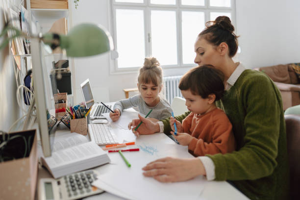istock Young mom balancing life during lockdown 1307578888