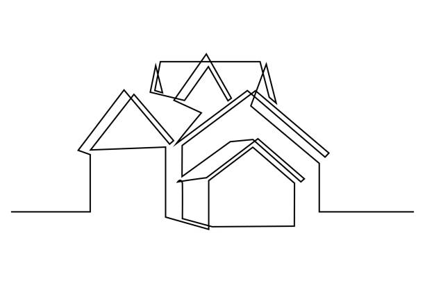 здания для жилых домов - townhouse stock illustrations
