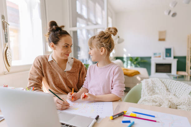 istock Mom is my new teacher 1307580879