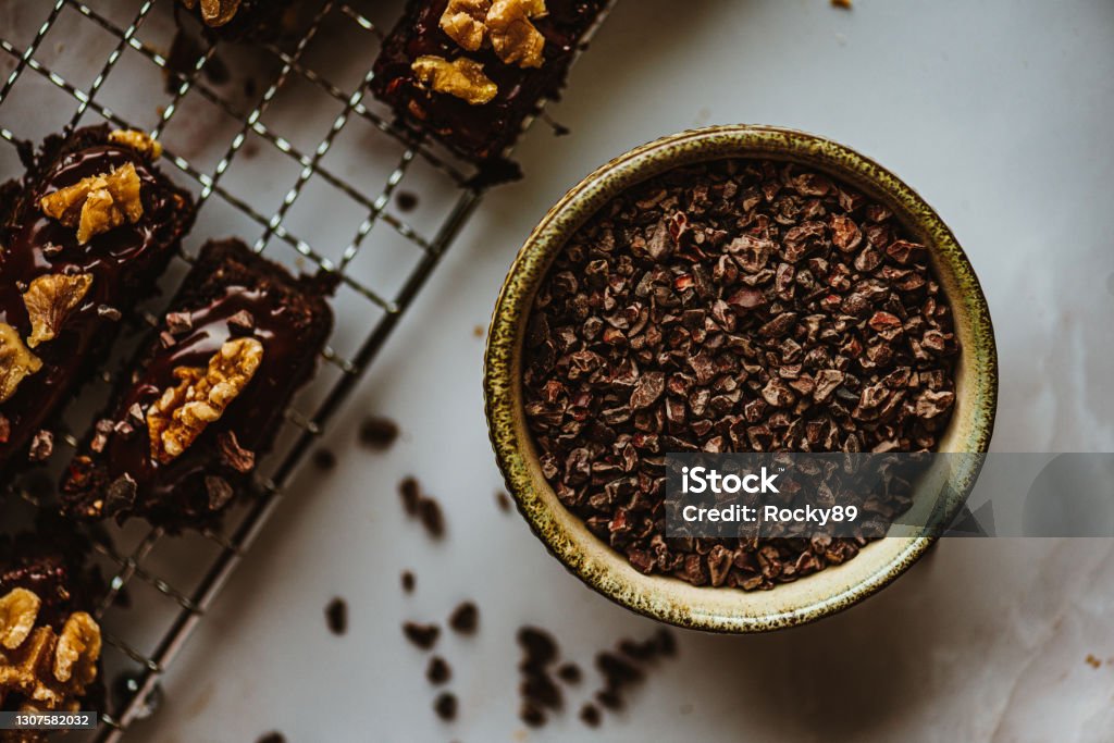 Raw Cocoa Nibs – Pure Cocoa Nib Stock Photo