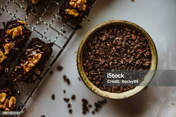 Raw Cocoa Nibs Pure Cocoa Stock Photo - Download Image Now - Nib, Cacao Fruit, Cacao Tree