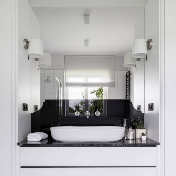 istock Elegant bathroom with elegant washbasin 1307584891