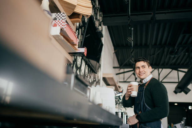 istock Entrepreneur  drinking morning coffee 1307585730