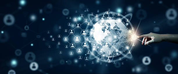 istock Global business connection, People connection and Network connection concept. 1307588887