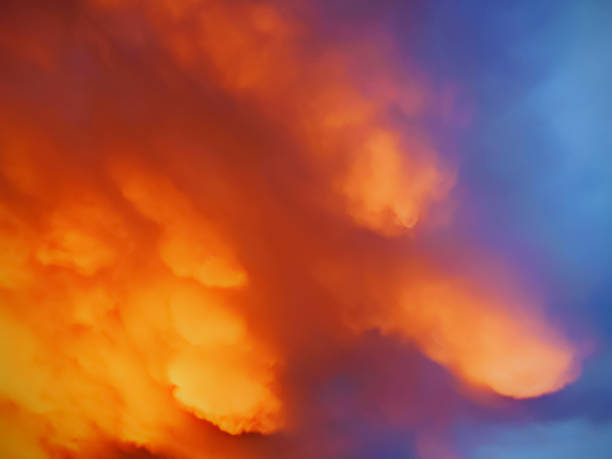 istock Golden colored evening view of Sunset with dramatic clouds 1307588929