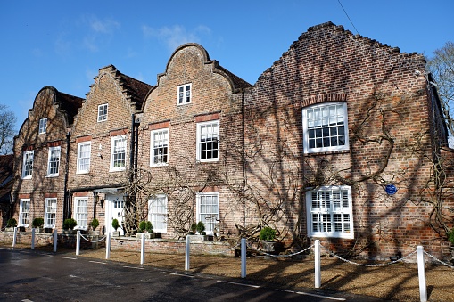 Denham, Buckinghamshire, England, UK - March 17th 2021: Hills House, a 17th-century residence located on the Village Road in Denham, Buckinghamshire. Formerly the home of actor Sir John Mills.