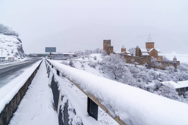 istock Ananuri is a castle complex on the Aragvi River in winter 1307591904
