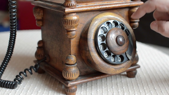3D illustration - close-up view on old telephone dial