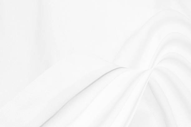 istock Clean  soft fabric woven fashion textile beautiful abstract smooth curve shape decorative white background 1307598447