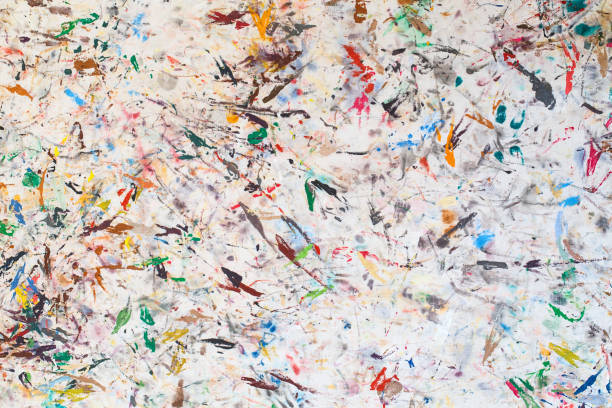istock Abstract paint background. Color texture. Brushstrokes of paint. Modern art. Contemporary art. Colorful canvas. Random Watercolor drips. 1307599962