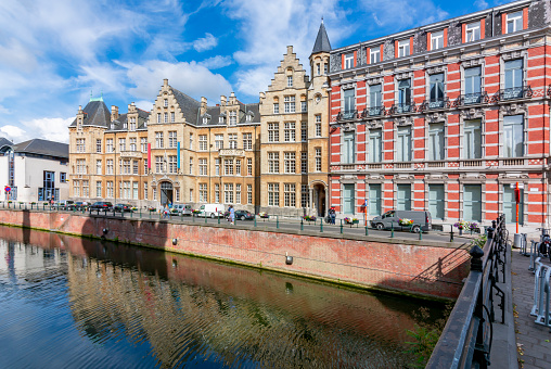 Old Gent architecture and canals, Belgium