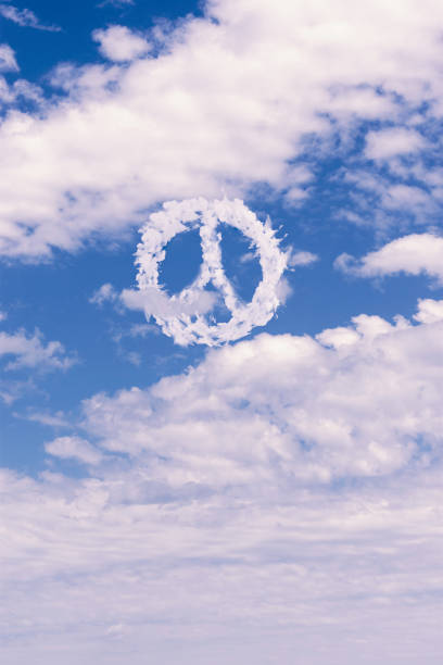 Clouds in a shape of the peace symbol