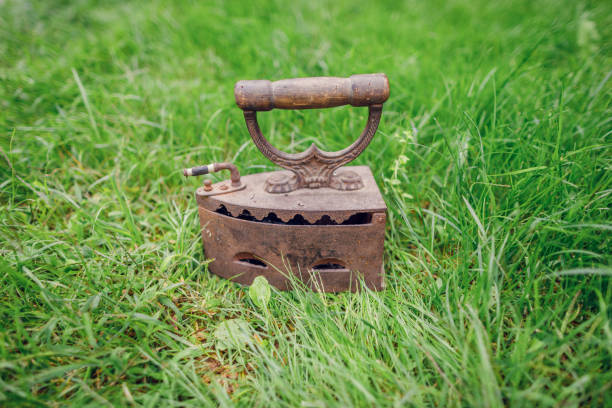 istock vintage iron. retro coal heated iron 1307612302