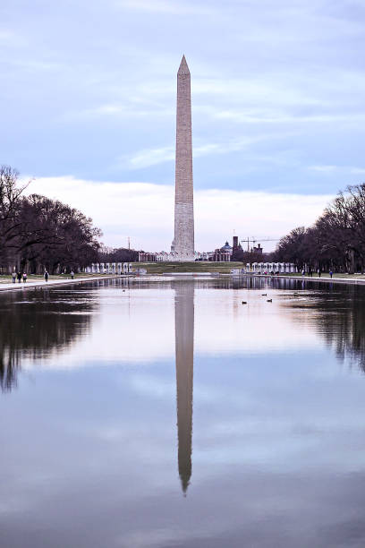 istock The Washington Monument reflected in the reflecting pool 1307612303
