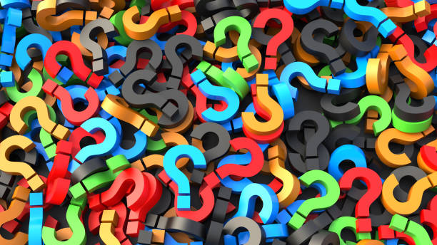 Colored question marks background, FAQ Concept Colored question marks background, FAQ Concept. 3D Rendering riddle stock pictures, royalty-free photos & images