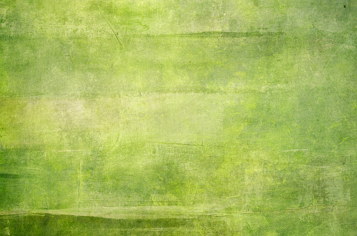 Green abstract oil painting on canvas grunge background or texture