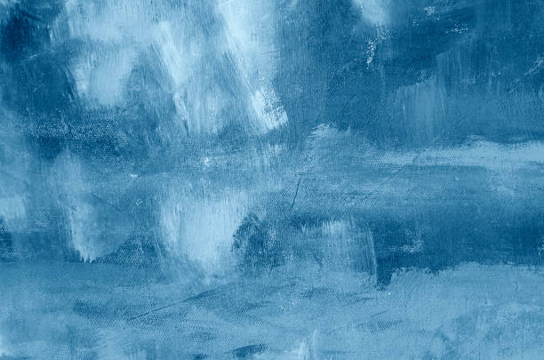istock Abstract blue canvas painting grunge background or texture 1307616825
