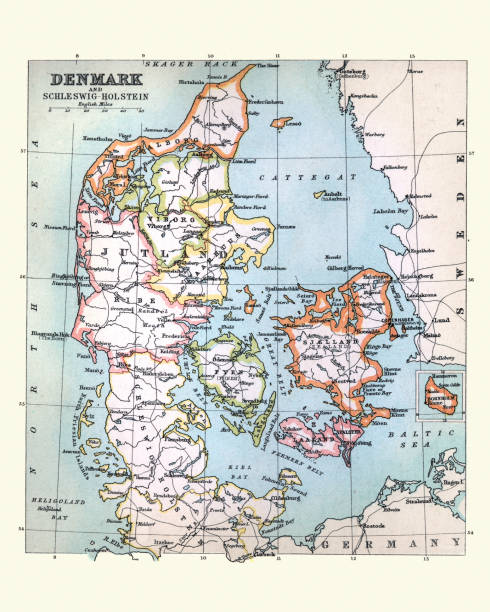 istock Antique Map of Denmark, 1890s, 19th Century 1307617623