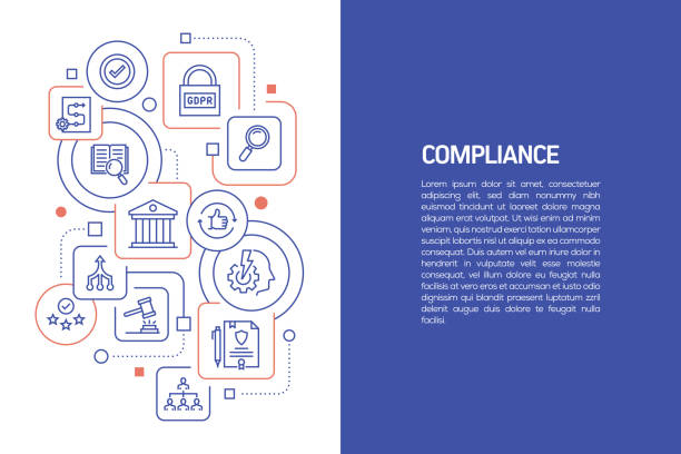 compliance-konzept, vektor-illustration der compliance mit icons - obedience stock-grafiken, -clipart, -cartoons und -symbole