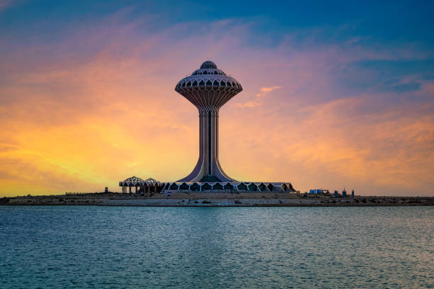 Beautiful Al Khobar Corniche Mosque morning view - Khobar, Saudi Arabia. Al khobar Corniche Morning view. City Khobar, Saudi Arabia.12-March-2021. dammam photos stock pictures, royalty-free photos & images