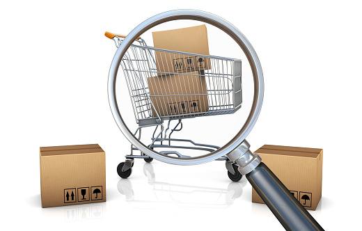 Searching Global packages delivery and parcels transportation concept
